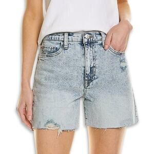 Hudson Kass Jean Shorts High Rise Fit Distressed Light Wash Blue Women's 25 NWT